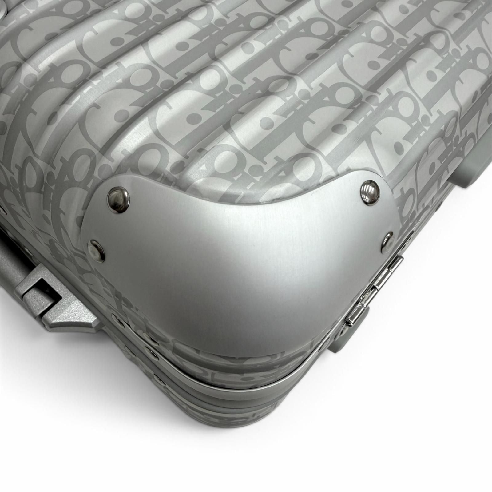 Dior Rimowa Homme Oblique Cabin Al Mini Um Carry Case Suitcase Silver Travel Bag — view 7
