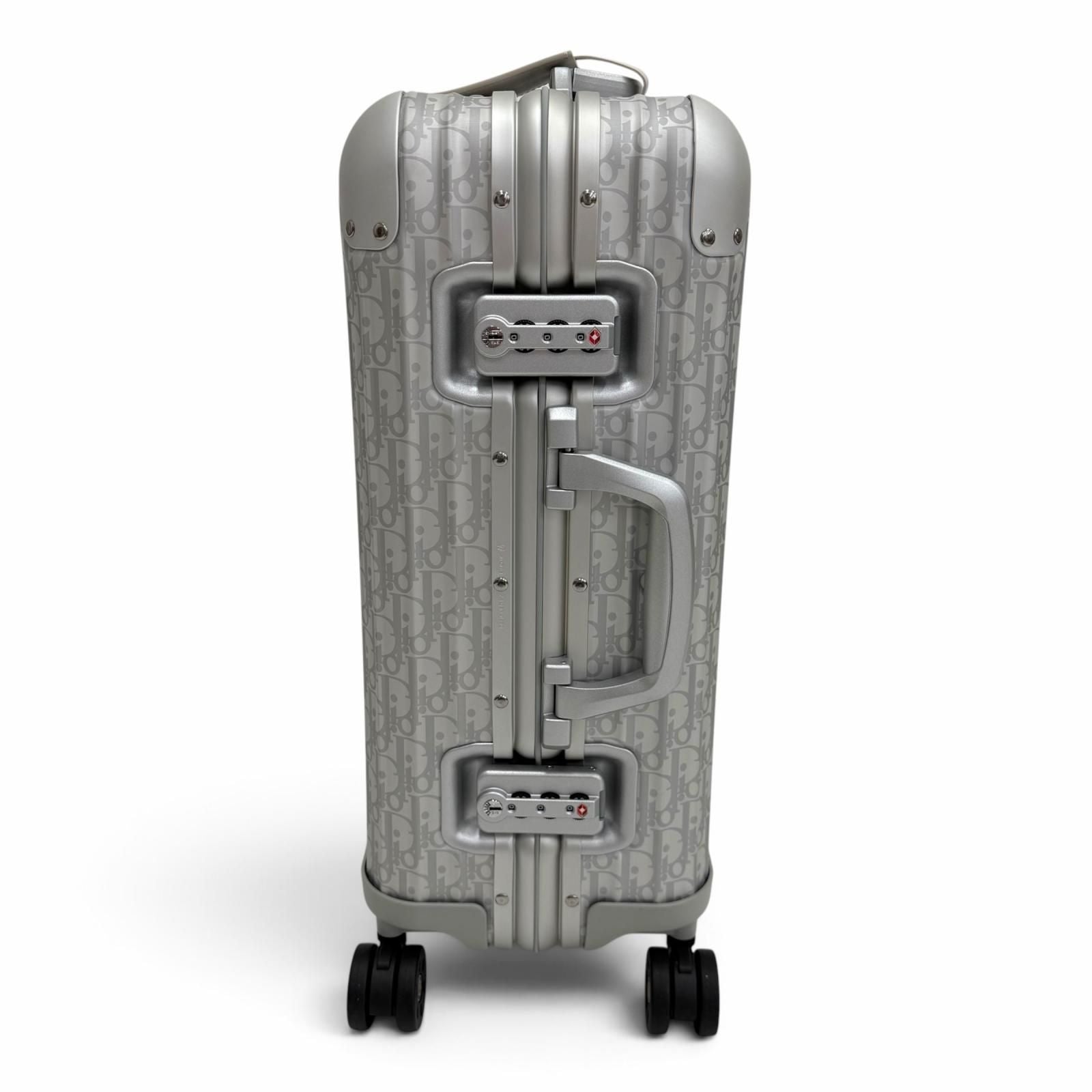 Dior Rimowa Homme Oblique Cabin Al Mini Um Carry Case Suitcase Silver Travel Bag — view 5