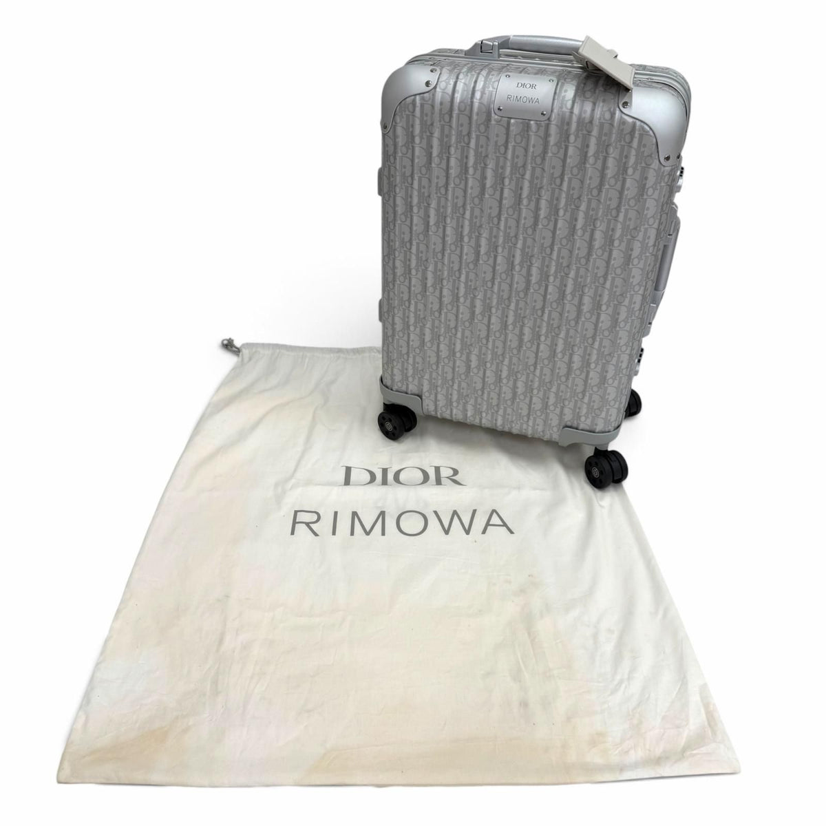 Dior Rimowa Homme Oblique Cabin Al Mini Um Carry Case Suitcase Silver Travel Bag — view 2