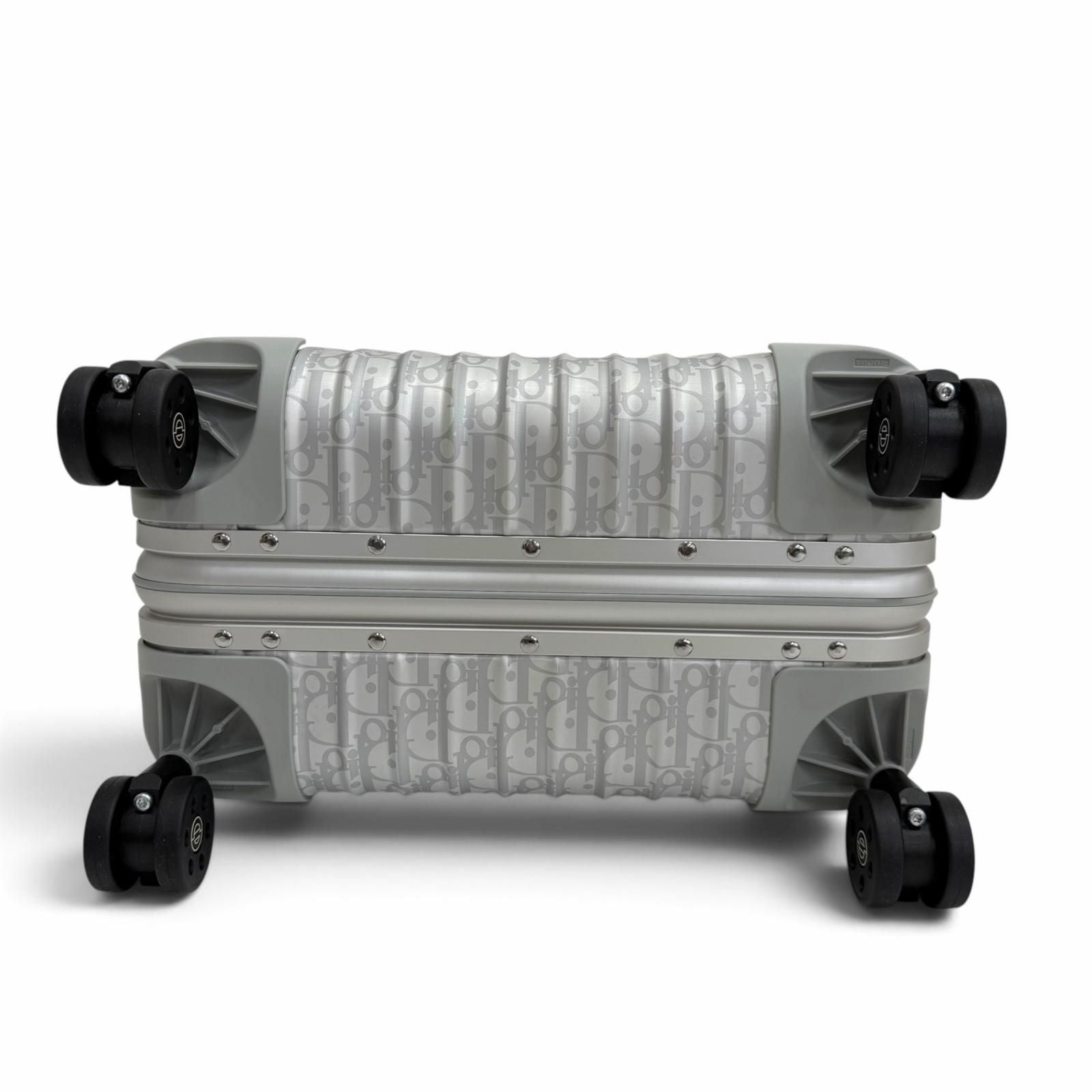 Dior Rimowa Homme Oblique Cabin Al Mini Um Carry Case Suitcase Silver Travel Bag — view 6