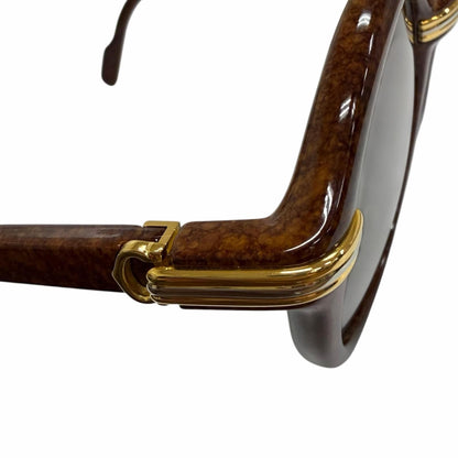 Cartier Vintage 135 Cabriolet Trinity Round Frame Sunglasses Eyewear Brown — view 7
