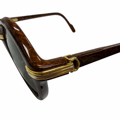 Cartier Vintage 135 Cabriolet Trinity Round Frame Sunglasses Eyewear Brown — view 6