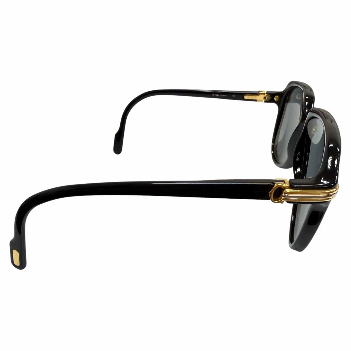 Cartier Vintage 140 Trinity Teardrop Sunglasses Black Gold Gray Lens Eyewear — view 5