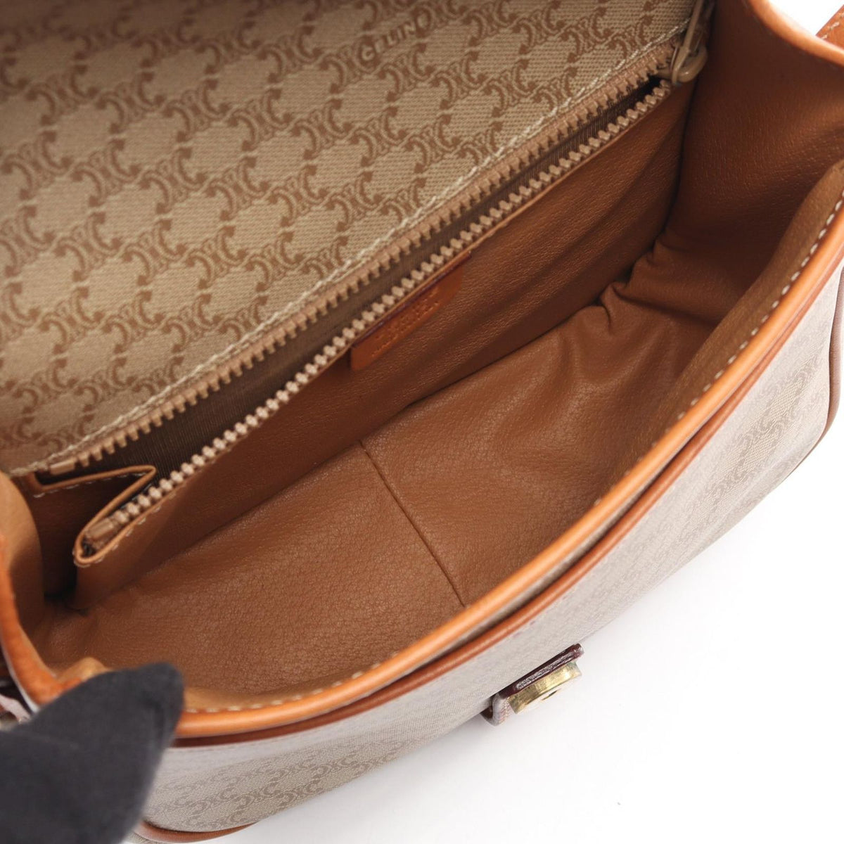 Celine Shoulder Bag Macadam Beige Leather Triomphe — view 3
