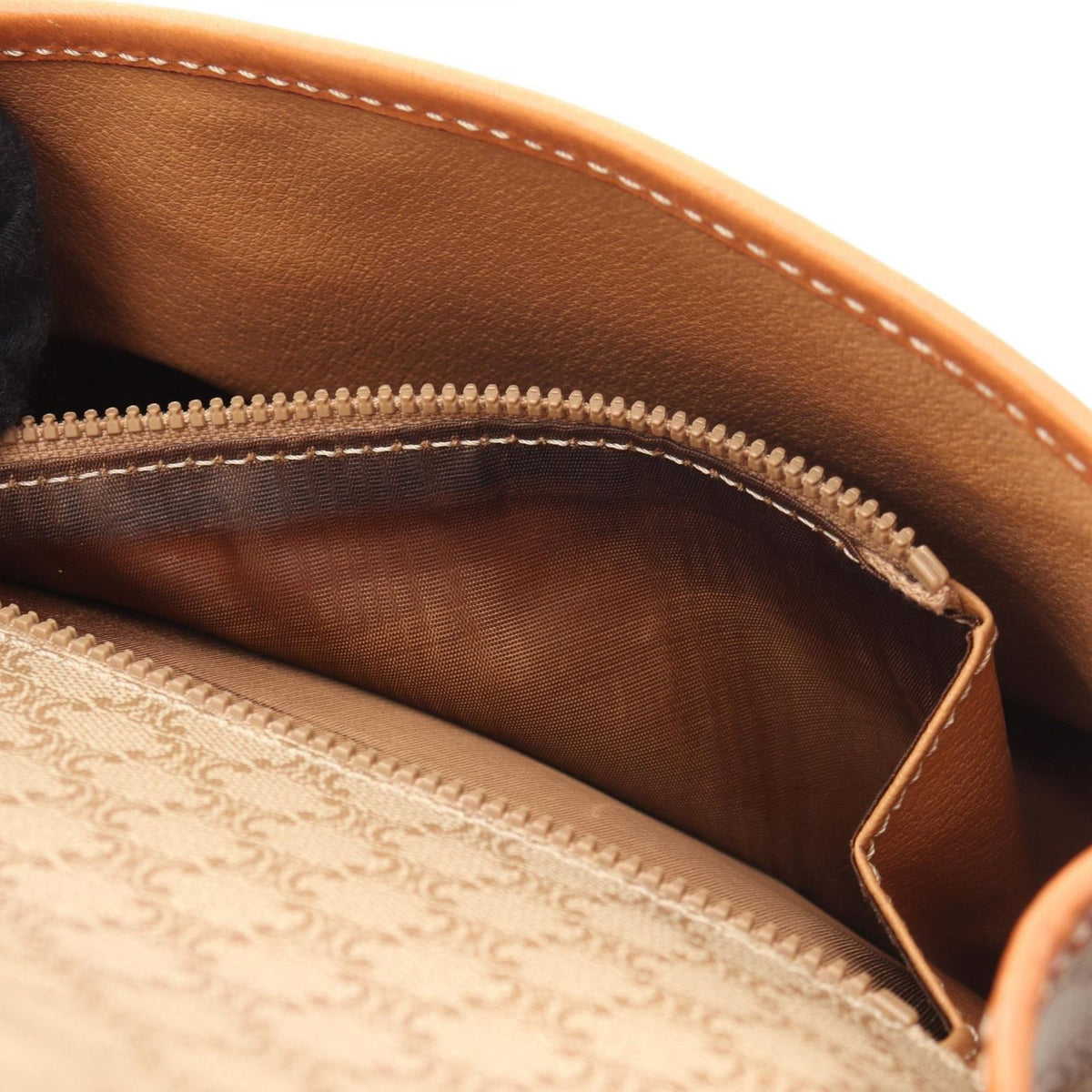 Celine Shoulder Bag Macadam Beige Leather Triomphe — view 5