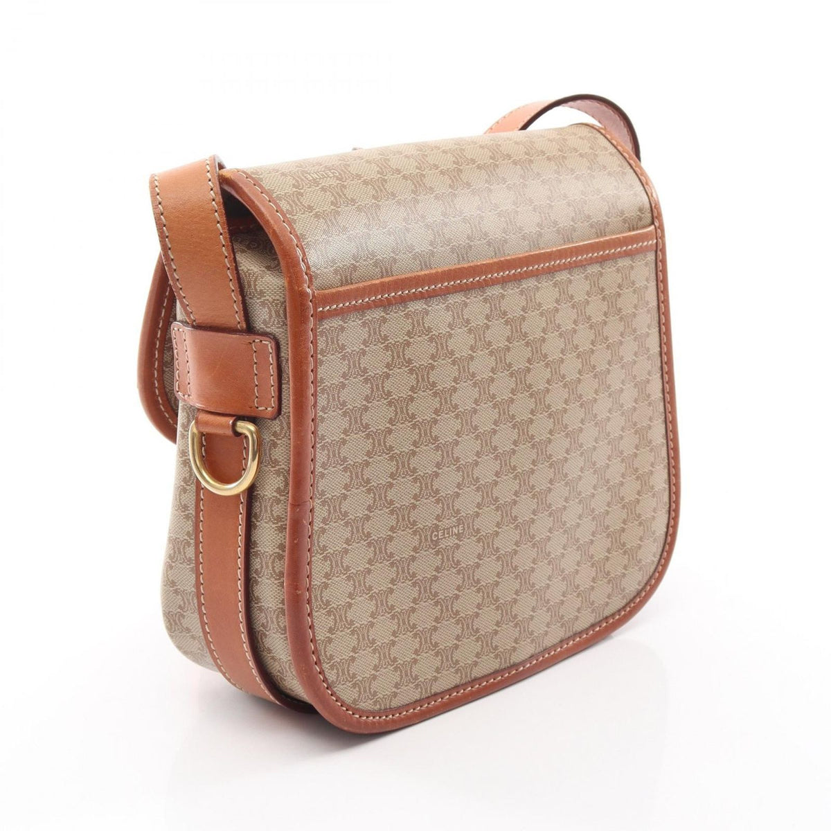Celine Shoulder Bag Macadam Beige Leather Triomphe — view 2