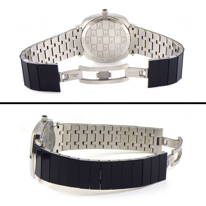 Gucci Watch Grip 157.3 Date White Dial Black Pvd SS Quartz Analog — view 3