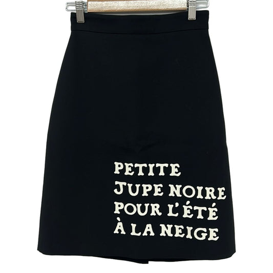 Gucci Skirt S Black Ivory Knee-Length 36