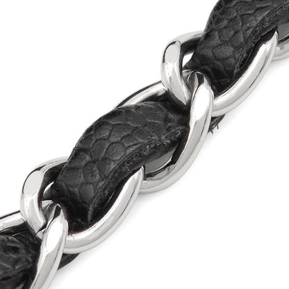 Chanel Shoulder Bag Quilted 25 Chain Caviar Leather Black Silver CC Logo Double — view 7