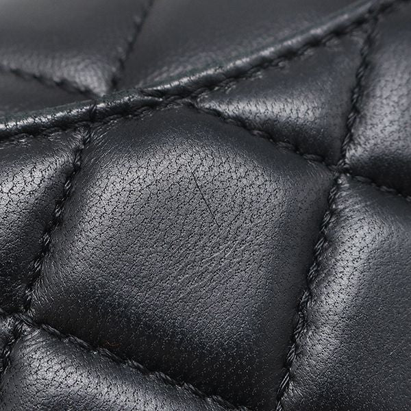 Chanel Shoulder Bag Quilted Chain Lambskin Black Vintage Logo — view 7