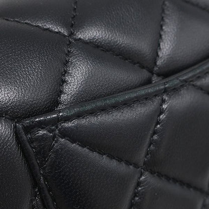Chanel Shoulder Bag Quilted Chain Lambskin Black Vintage Logo — view 6