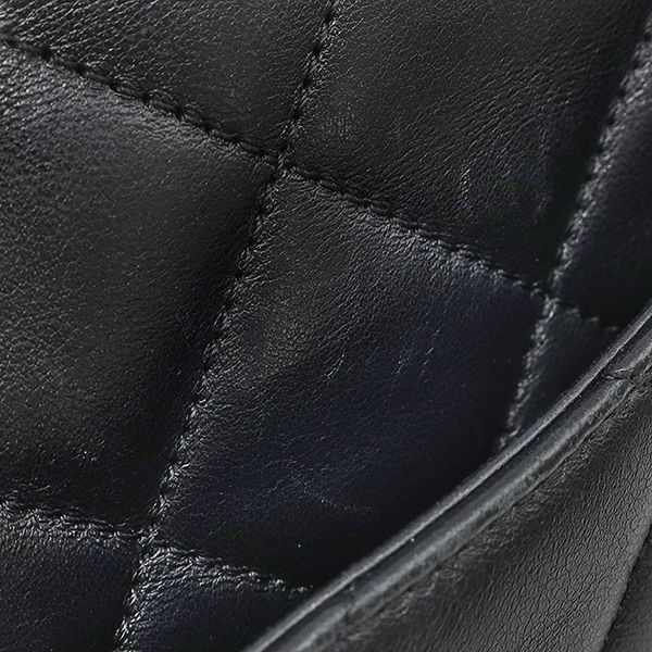 Chanel Shoulder Bag Quilted Chain Leather Black Vintage CC Logo — view 7