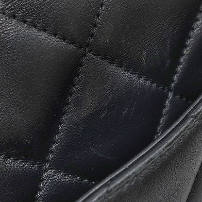 Chanel Shoulder Bag Quilted Chain Leather Black Vintage CC Logo — view 7