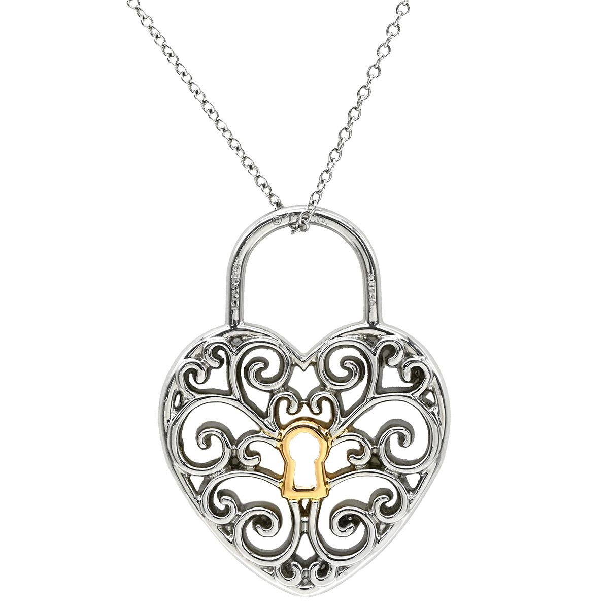 Tiffany & Co Necklace Enchant Heart Diamond Pendant Platinum Silver Rose Gold — view 2