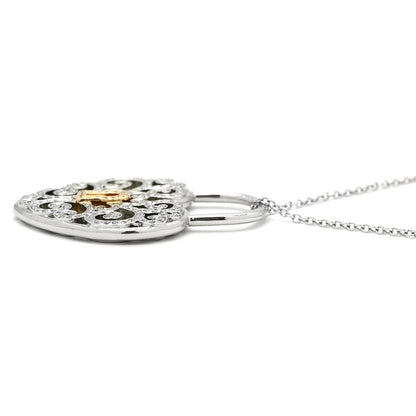 Tiffany & Co Necklace Enchant Heart Diamond Pendant Platinum Silver Rose Gold — view 3