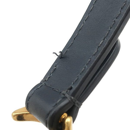 Dior Trotter Saddle Bag Small Canvas Leather Oblique Jacquard Navy Gold — view 8