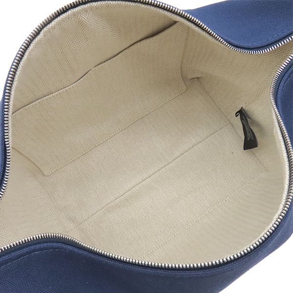 Hermes Pouch Brid-a-brac GM Cotton Marine Silver Blue Navy Green Vanity H Logo — view 7