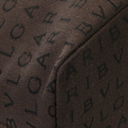 Bvlgari Logomania Handbag Dark Brown Canvas Leather — view 6