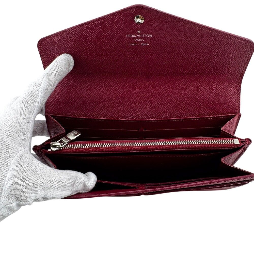 Louis Vuitton Portefeuille Sarah Epi Wallet Pink Fuchsia Silver Flap Style — view 6