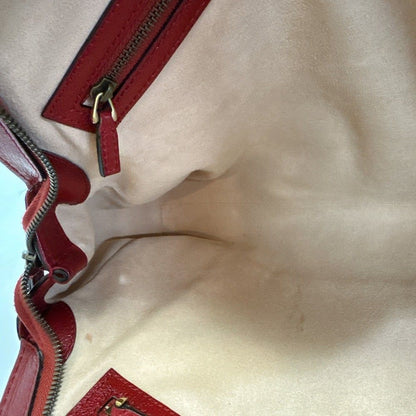 Gucci Liber Top Handle Medium Bag Leather Red Handbag — view 6