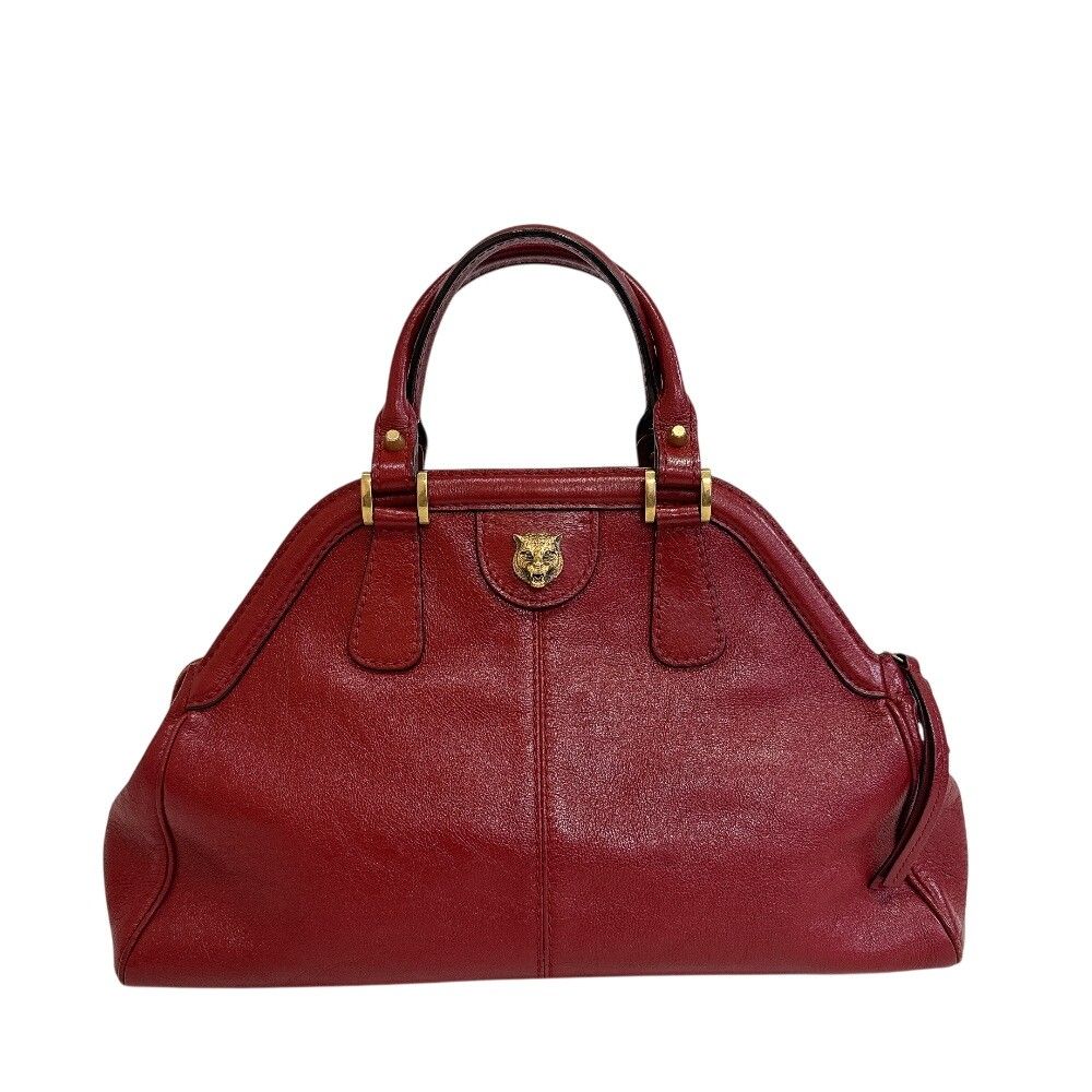 Gucci Liber Top Handle Medium Bag Leather Red Handbag