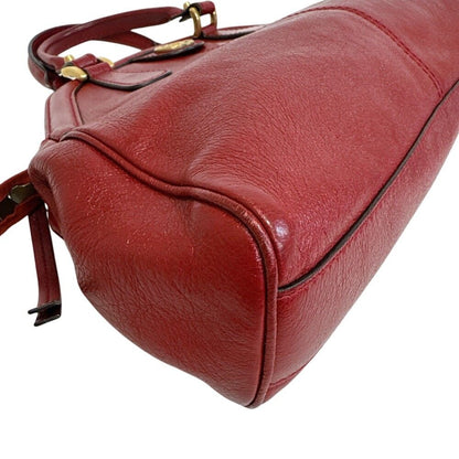 Gucci Liber Top Handle Medium Bag Leather Red Handbag — view 3