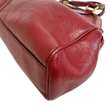 Gucci Liber Top Handle Medium Bag Leather Red Handbag — view 4
