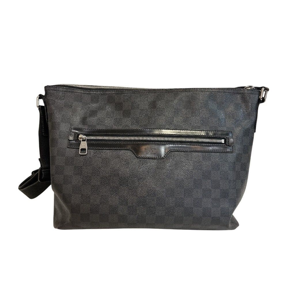 Louis Vuitton Mick MM Damier Leather Shoulder Bag Black