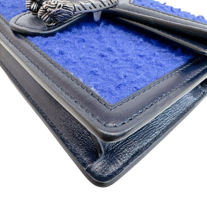 Gucci Dionysus Wool Leather Chain Shoulder Bag Blue — view 4