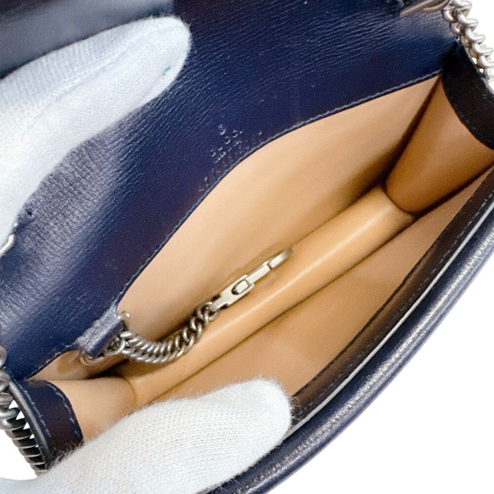 Gucci Dionysus Wool Leather Chain Shoulder Bag Blue — view 6