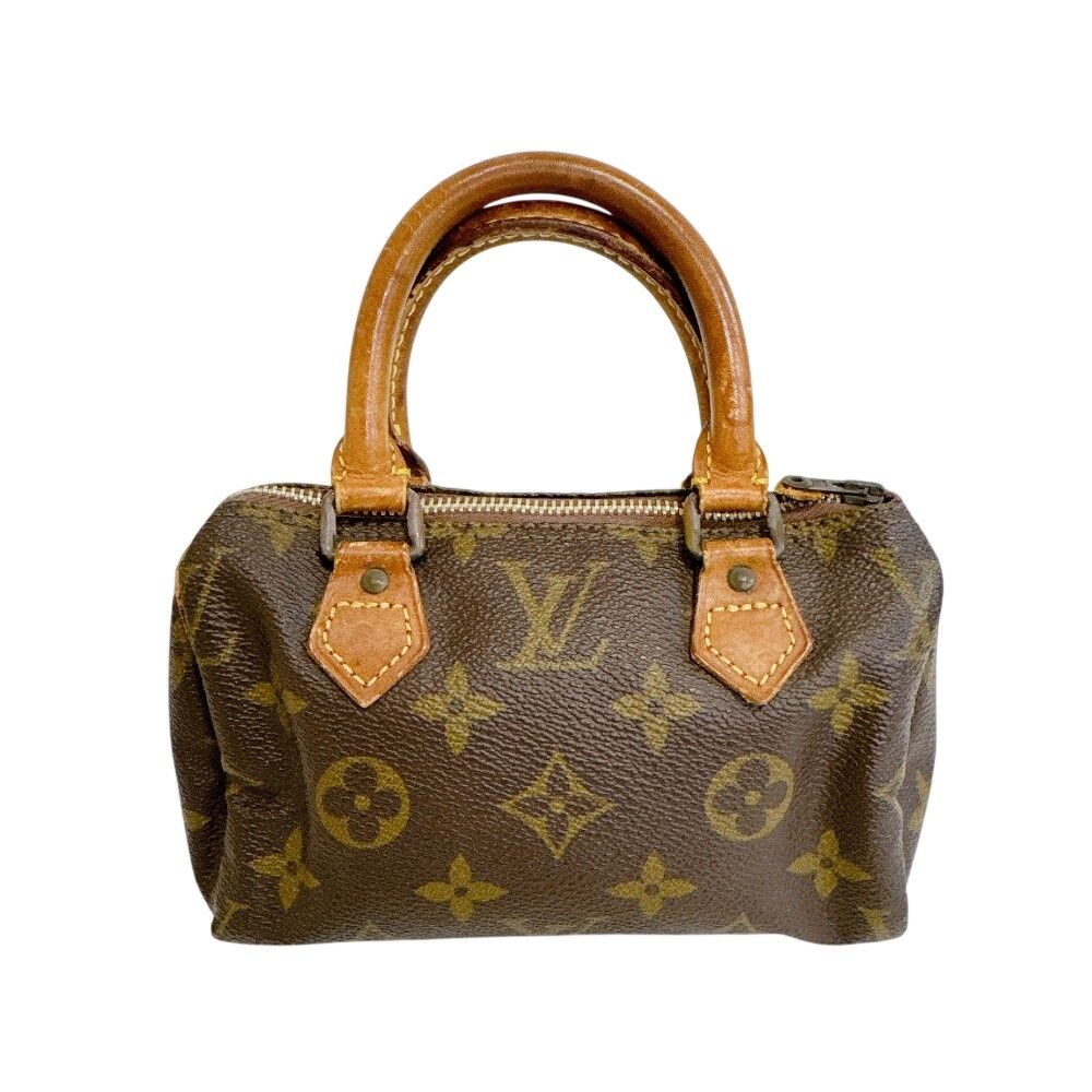 Louis Vuitton Mini Speedy Monogram Canvas Handbag Brown