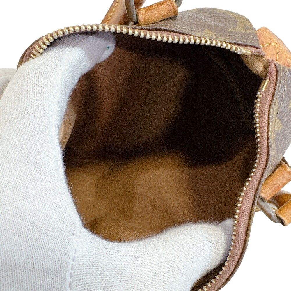 Louis Vuitton Mini Speedy Monogram Canvas Handbag Brown — view 6