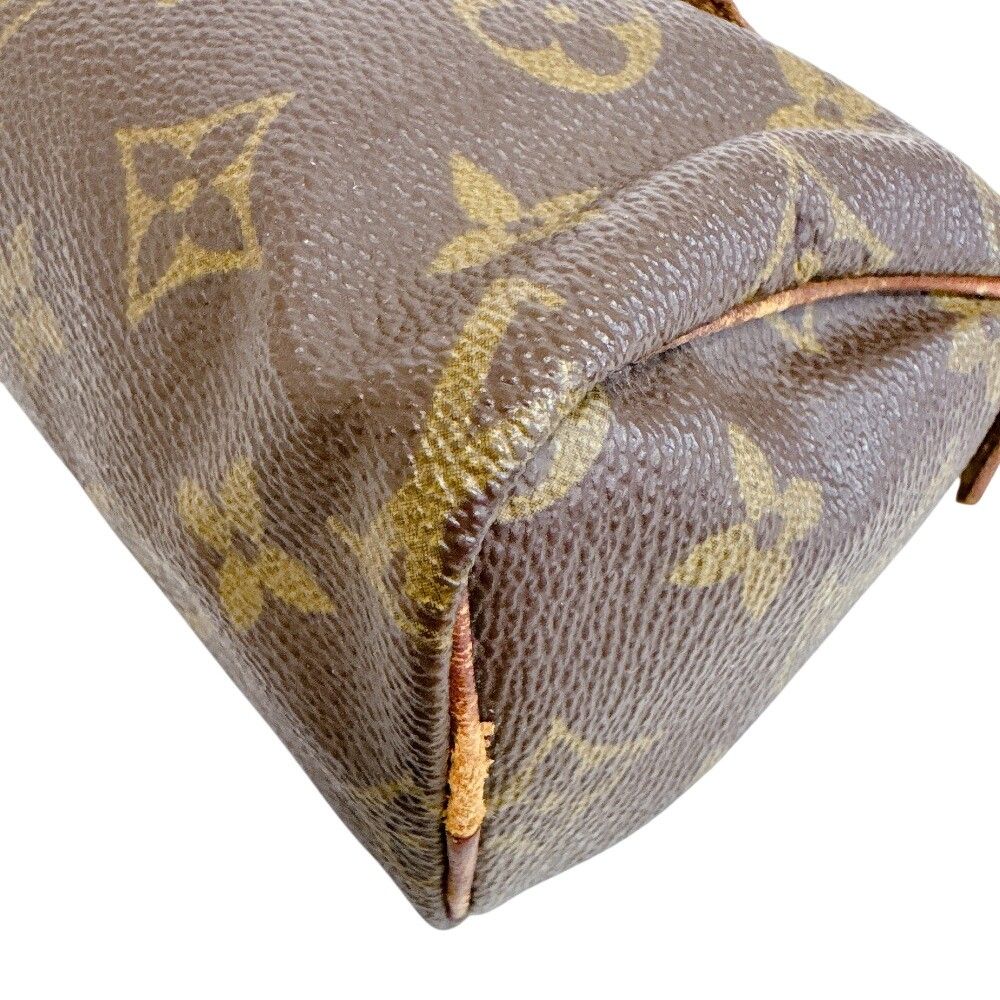 Louis Vuitton Mini Speedy Monogram Canvas Handbag Brown — view 4