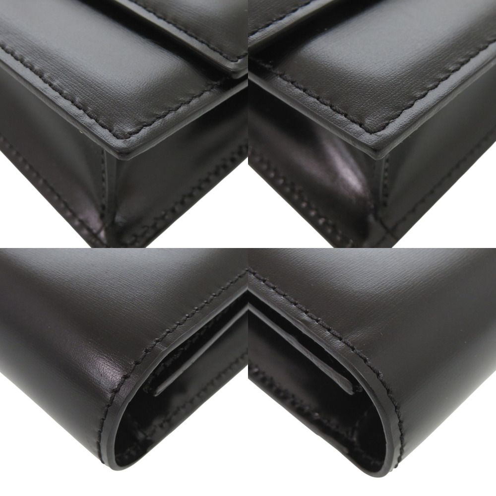 Bvlgari Logo Leather Black 2-Way Shoulder Bag Clutch — view 5