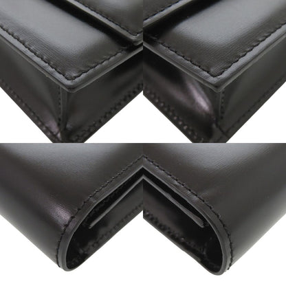 Bvlgari Logo Leather Black 2-Way Shoulder Bag Clutch — view 5