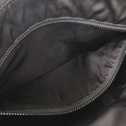 Prada Triangle Logo Leather Black Blue Shoulder Bag — view 7
