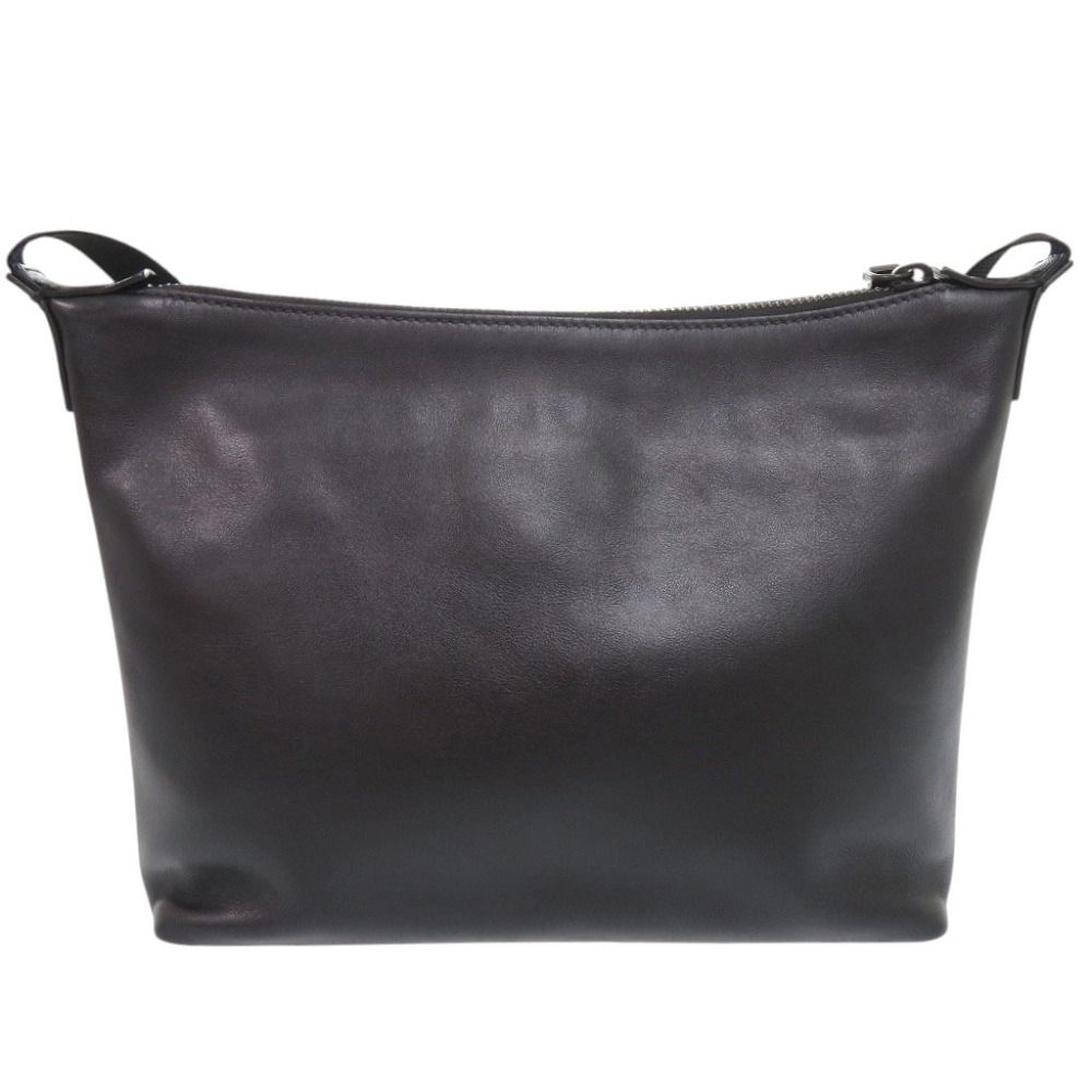 Prada Triangle Logo Leather Black Blue Shoulder Bag — view 2