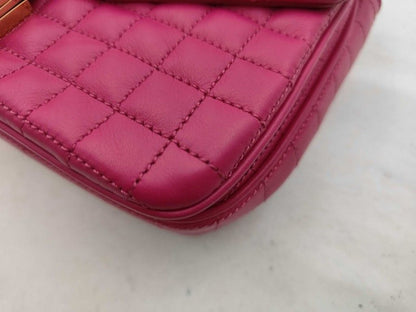 Celine Shoulder Bag Small C Pink Leather Quilted Chain Gold — view 6