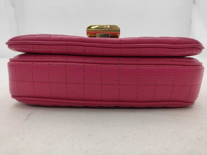 Celine Shoulder Bag Small C Pink Leather Quilted Chain Gold — view 4