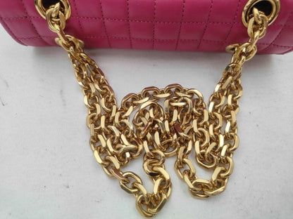 Celine Shoulder Bag Small C Pink Leather Quilted Chain Gold — view 3