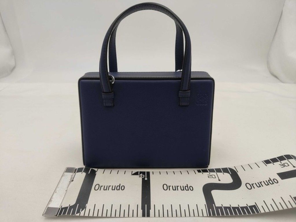 Loewe Handbag Postal Smoo Le City Paris 309.31 Blue Leather 2-Way — view 2