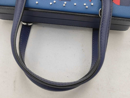 Loewe Handbag Postal Smoo Le City Paris 309.31 Blue Leather 2-Way — view 3