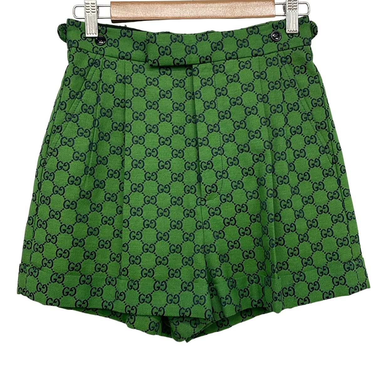 Gucci Shorts S Green Navy GG Pattern 38