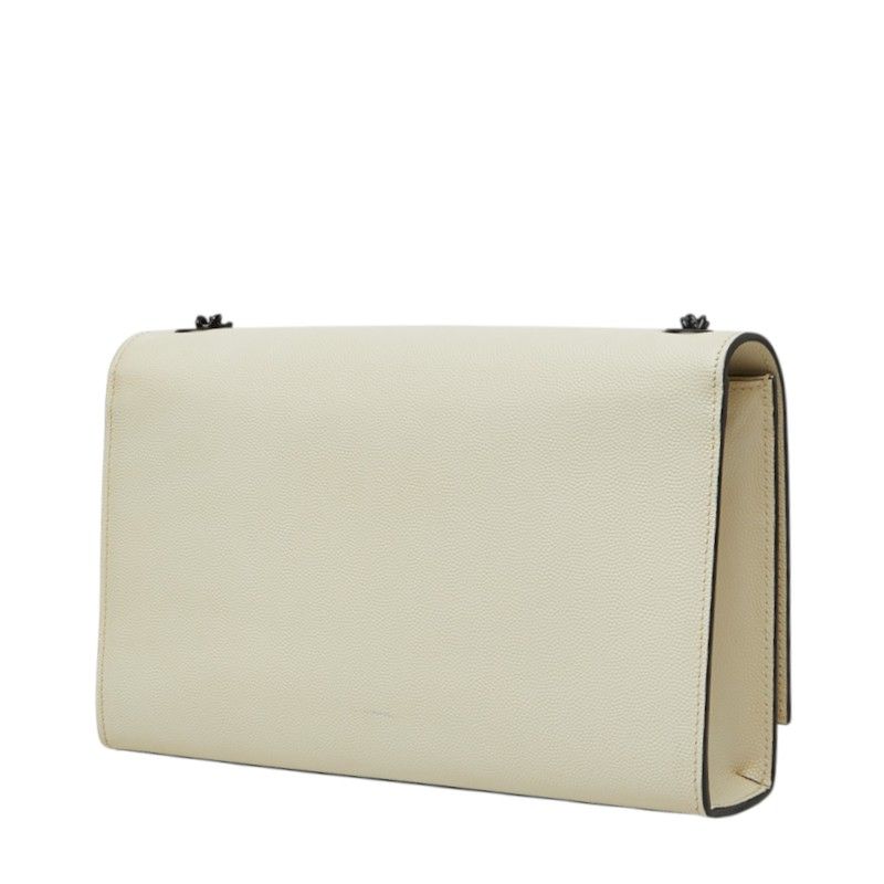 Saint Laurent Cassandra Kate YSL Logo Chain Shoulder Bag White Black Leather — view 2
