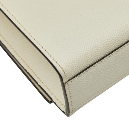 Saint Laurent Cassandra Kate YSL Logo Chain Shoulder Bag White Black Leather — view 7