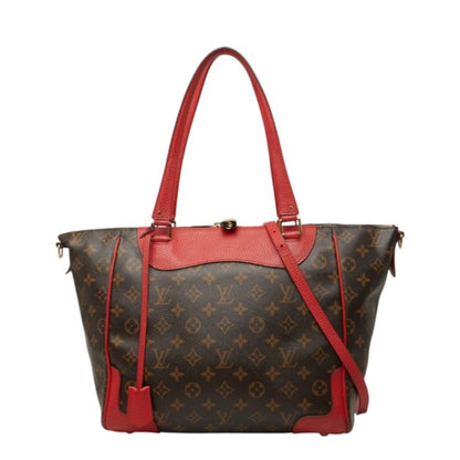 Louis Vuitton Monogram Estrella Tote Shoulder Bag Brown Cerise Red Leather