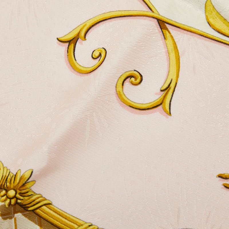 Hermes Carre 90 la Cle Des Champs Key to Freedom Scarf Large White Pink — view 6