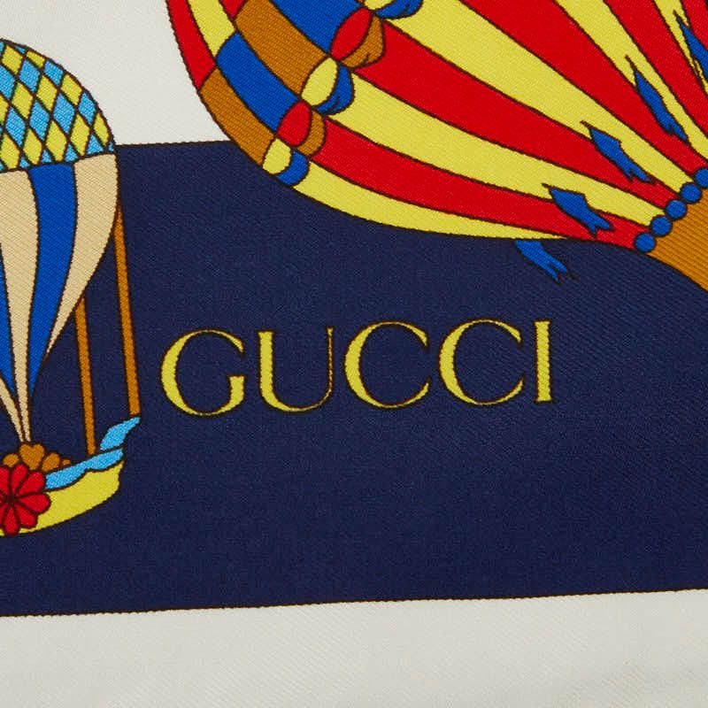 Gucci Balloon Print Scarf Large White Multicolor Silk — view 2