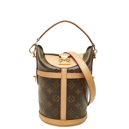 Louis Vuitton Monogram Duffle 2-Way Shoulder Bag Brown Leather