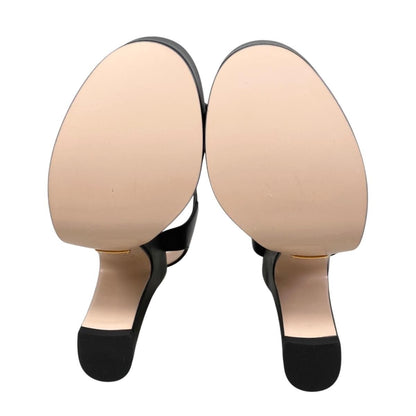 Gucci Sandals Horsebit Platform Nappa Leather Black Gold — view 6